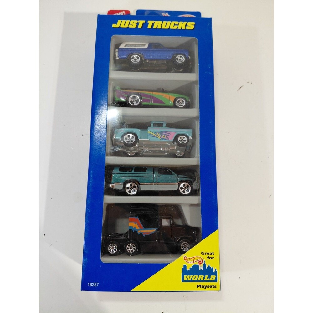 NIP Hot Wheels Just Trucks 1:64 Die Cast Gift Pack (Dodge Ram Ford Bronco Semi)